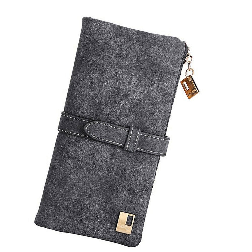 Kundenspezifische Brieftasche für Frauen in Grau mit mehreren Taschen