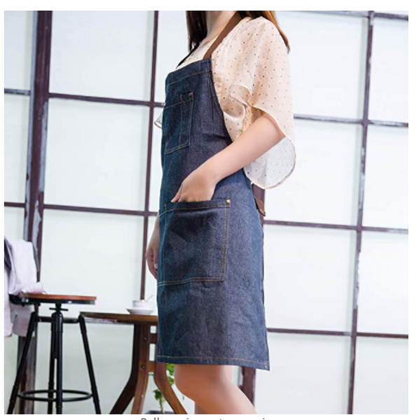 Gro&szlig;handel 100% Baumwolle K&uuml;chenchef Sch&uuml;rze benutzerdefinierte Denim Leinwand Sch&uuml;rze f&uuml;r M&auml;nner / Frauen