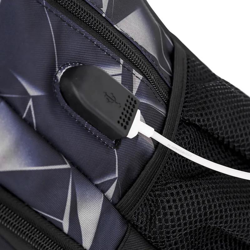 Großhandel Anti-Diebstahl-Reise-Rucksack-Tasche mit USB-Ladeanschluss Oxford Bookbags Rucksack für Teen Boys School College