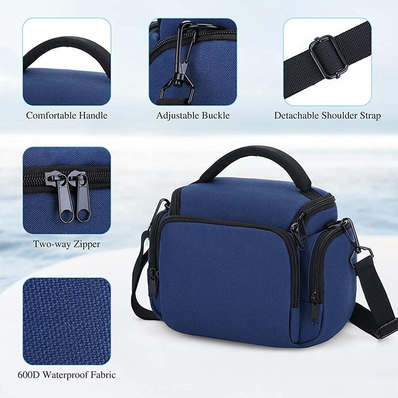 Blaue wasserdichte Crossbody-Einzelschulter-Kameratasche für den Außenbereich, DSLR-Organizer, SLR-Zubehör, Taschen für unterwegs