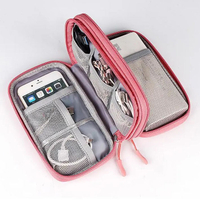 Doppelschichtige weiche Reisekabel-Aufbewahrungstasche Wasserdichte Reise-Organizer-Tasche für Festplatten, Telefon, Powerbank und USB-Stick