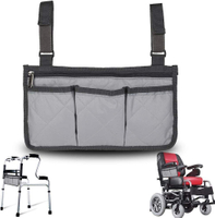 Rollstuhl-Tragetasche, Armlehnentasche für Rollatoren, Elektrorollstühle und Knieroller, seitliche Aufbewahrung, Organizer