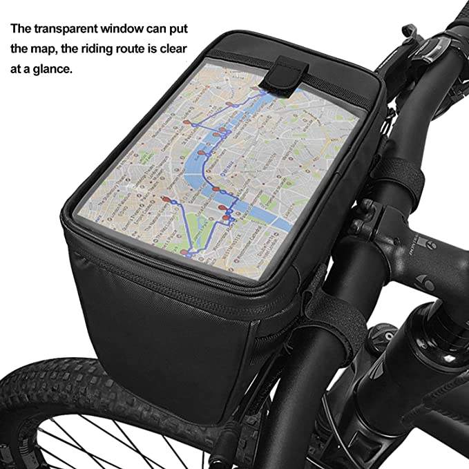 Benutzerdefiniertes Logo Fahrradlenkertasche Reflexstreifen Fahrradfronttasche Fahrradrahmentasche mit transparenter Handytasche zum Radfahren