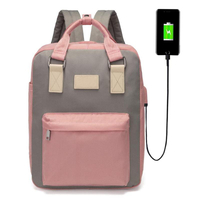 Unisex High School Damen Bookbags USB Lade Tragetasche Schule Laptop Taschen Rucksack für Teenager