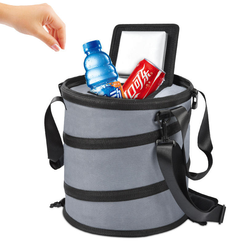 Die neue runde Kühltasche von Amazon aus Oxford-Stoff, faltbar, tragbare Outdoor-Picknick-Camping-Thermo-Kühltasche