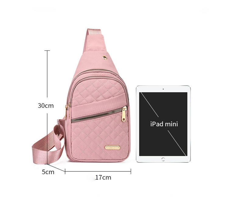 Gesteppte USB-Lade-Sport-Sling-Diebstahl-Umhängetasche Damen Mobile Sling-Taschen-Rucksack für Frauen