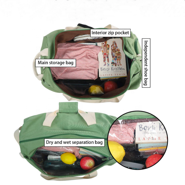 Werbeartikel Langlebig Mädchen und Jungen Gym Outdoor Duffle Bag Verstellbarer Riemen Canvas Nass- und Trockentrennung Sporttasche Sporttasche